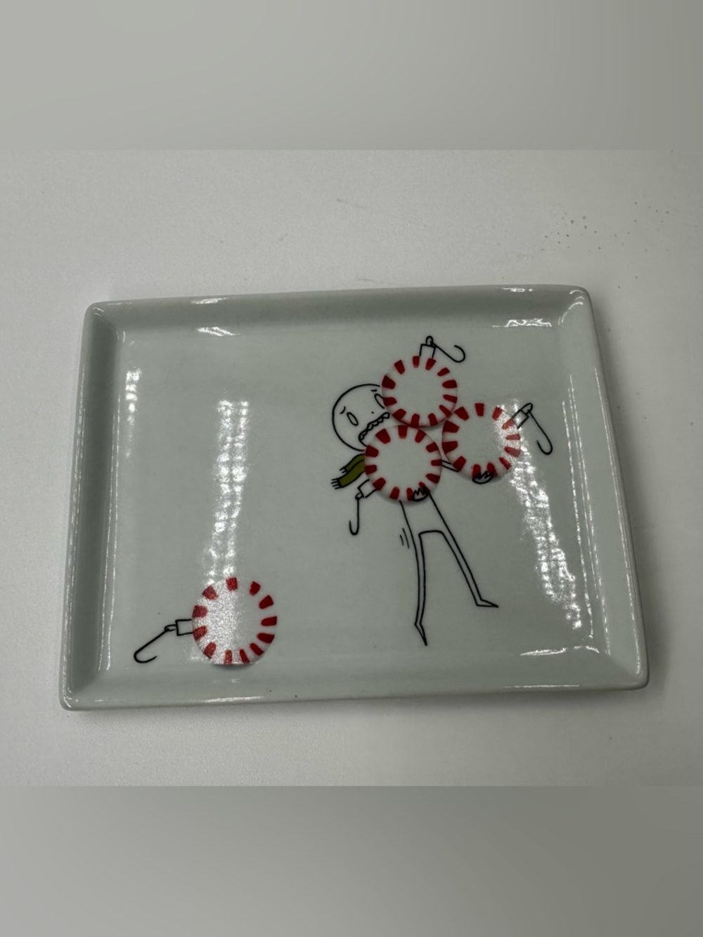 CB2 2012 Oliver Mint Ornaments Rectangular Appetizer Plate